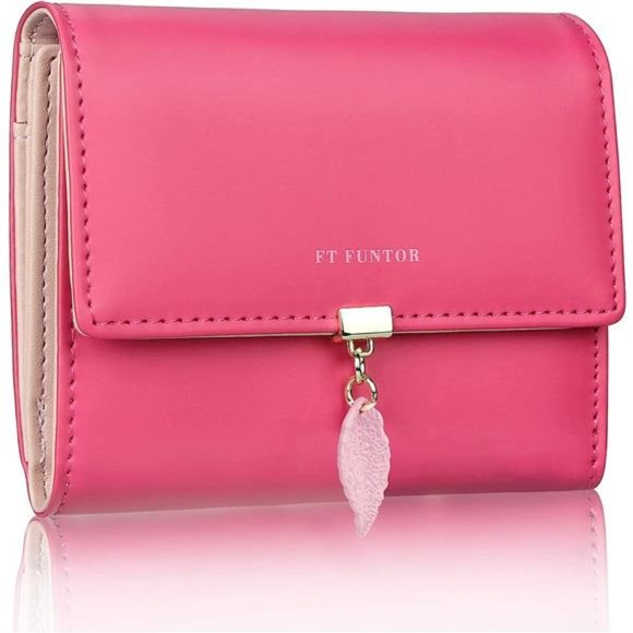 RFID Wallets for Women, 8.2-Rose Red